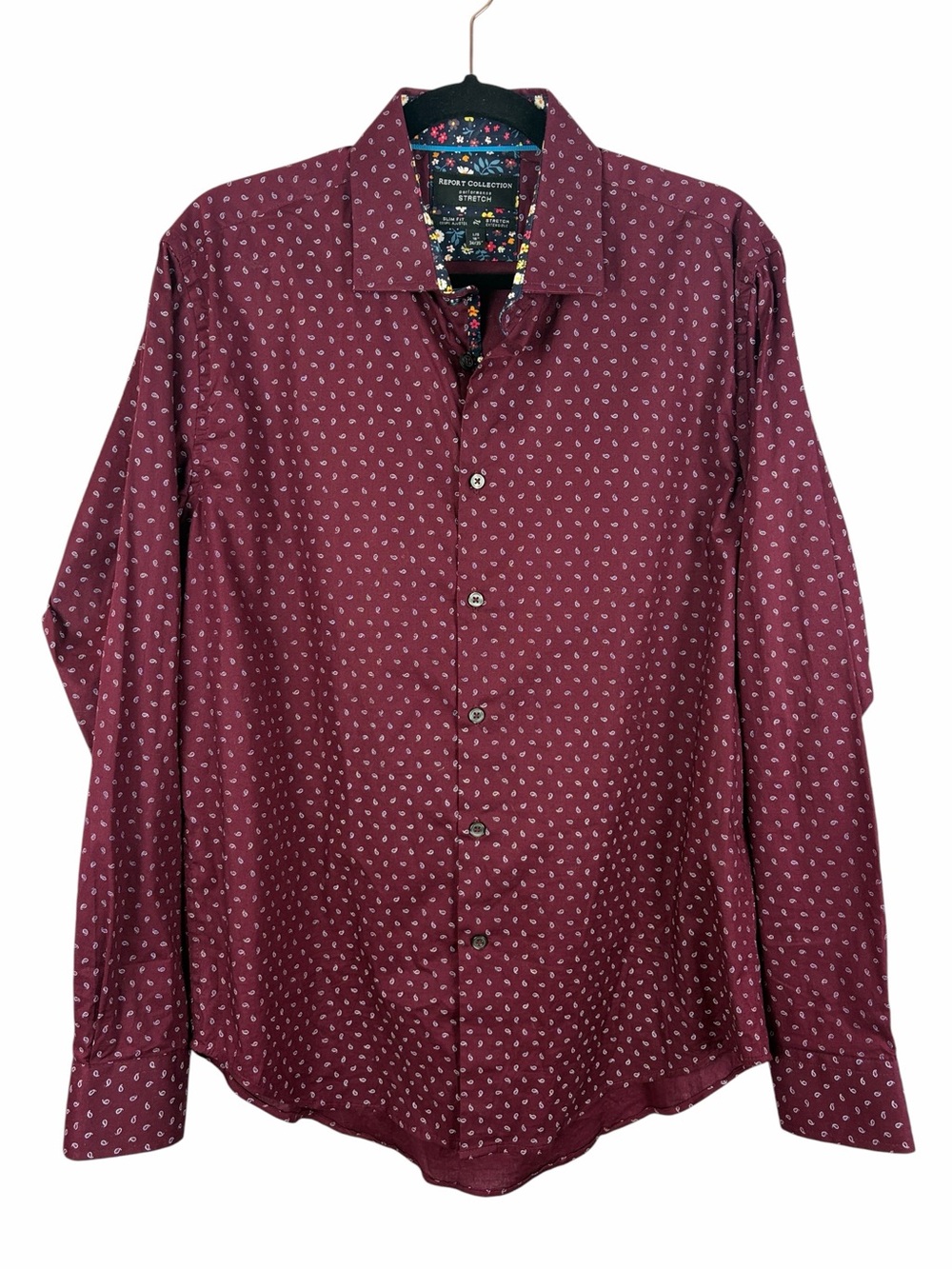 Report Collection Performance Stretch Slim Fit Button Down Shirt Large 16"
